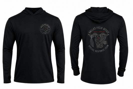 LONG SLEAVE HOODED T-SHIRT - FRONT/BACK LOGO